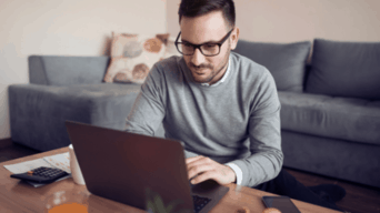 man working remotely