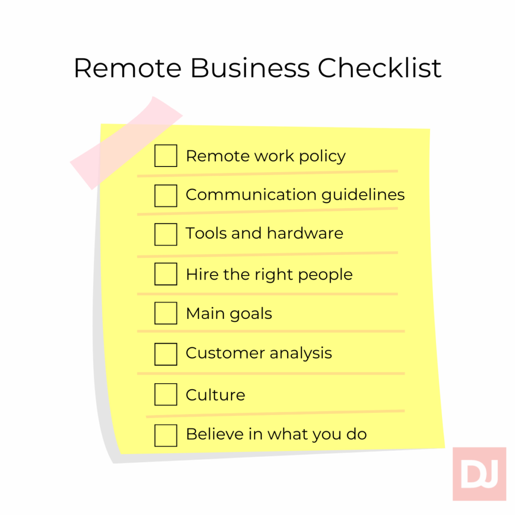 Remote business checklist