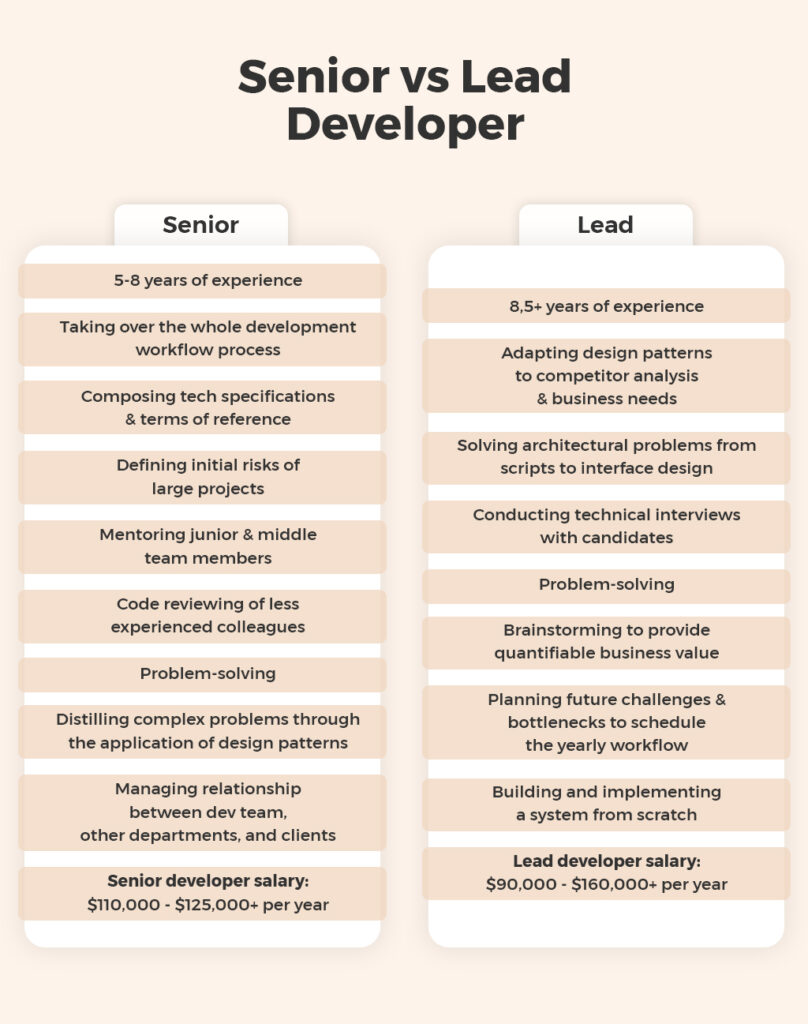 Senior vs Lead Developer