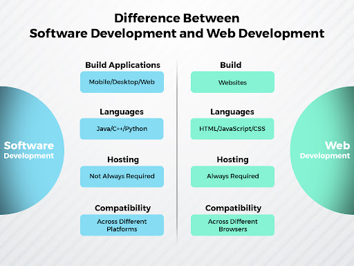 differences on software and web development
