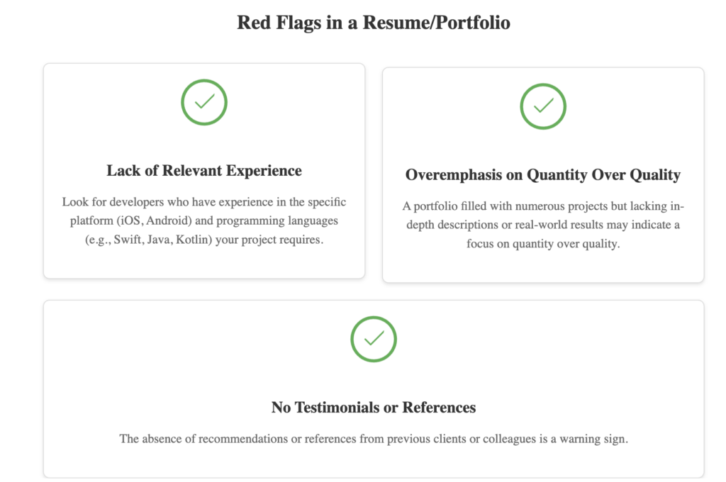 red flags when hiring mobile pap developers