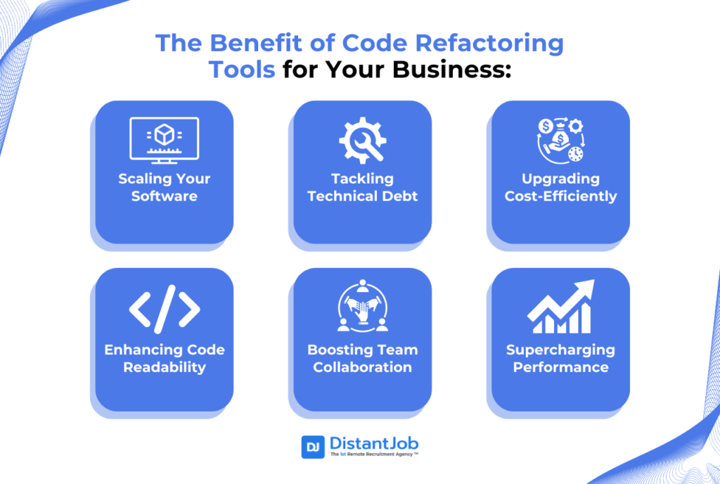 list of 6 benefits of code refactoring tools