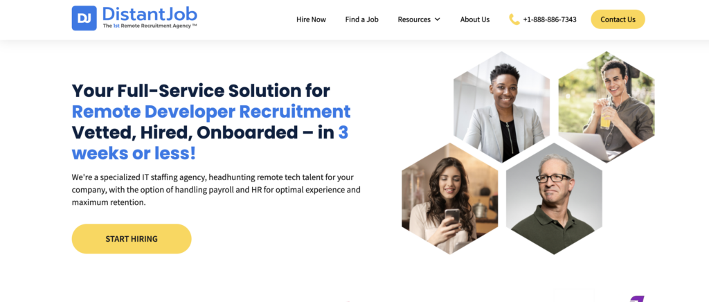 image of Distantjob.com, a business specialized in recruiting remote developers for North American Companies