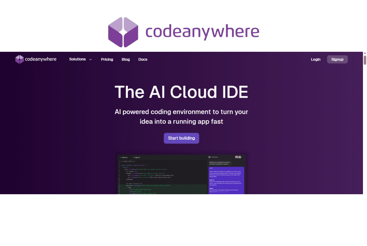 Code Anywhere Logo 9 Best Collaboration Tools for Developers in 2025 | DistantJob - Remote ...